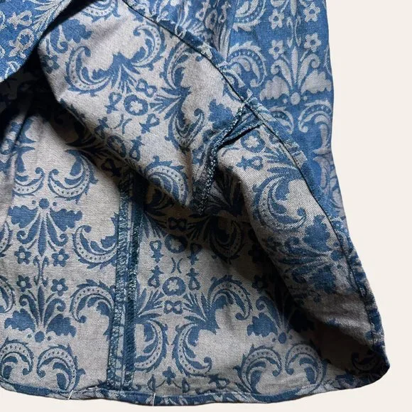 Addie|Fit & Flare Dress|Small|Brown Black|Knee Length|Sleeveless|Pleated|Cotton - Picture 12 of 15